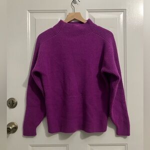 Ann Taylor-purple crew neck, ribbed sweater